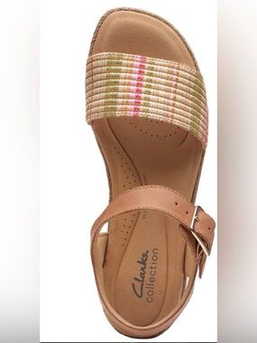 Clark’s womens Leather Lana Shore ankle strap platform sandals Size 6M